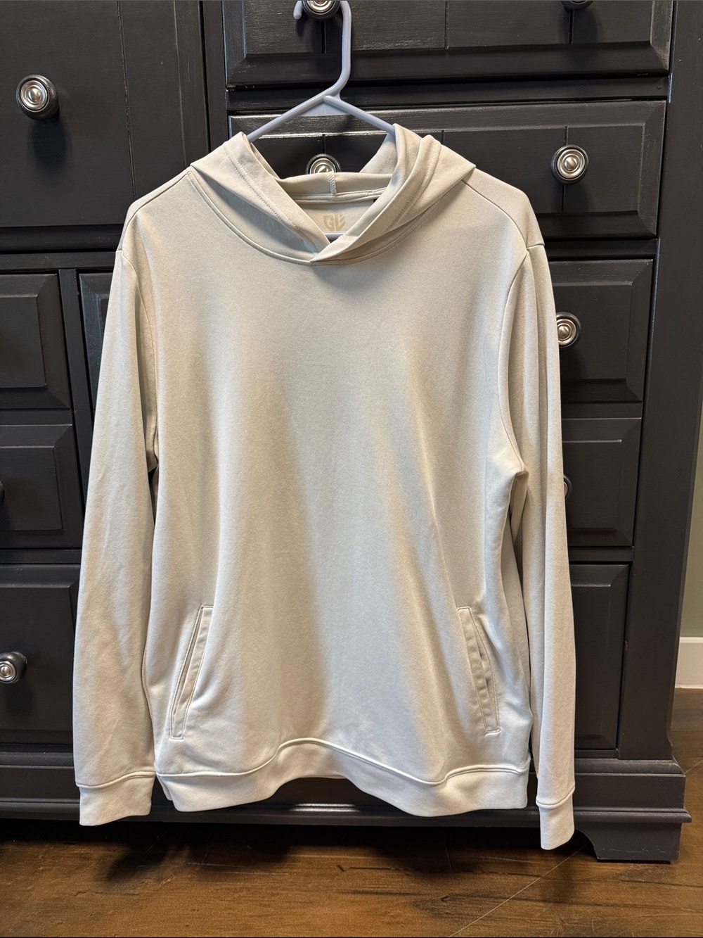 Light Gray Hooded Men's Pullover Shirt